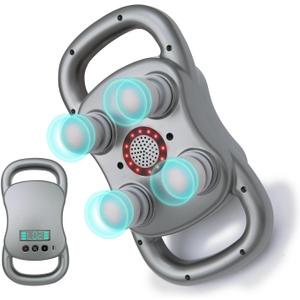 Massage Gun Deep Tissue, 4-Heads Handheld Massager Gun for Back, Shoulder, Leg, Neck, Electric Percussion Massage for Pain Relief, Perfect Gifts, Grey