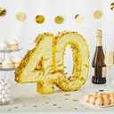 Sparkle and Bash Gold Foil Number 40 Pinata - Gold Foil Elegance for 40th Birthday Decorations - Easy-Fill Top Flap for Birthday Party - Hang & Centerpiece for Party Decor - Small - 16.5 x 3 x 13 in