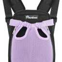 Pawaboo Pet Carrier Backpack, Adjustable Pet Front Cat Dog Carrier Backpack Travel Bag, Legs Out, Easy-Fit for Traveling Hiking Camping for Small Medium Dogs, Large Size, Purple