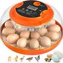 18 Egg Incubator with Automatic Egg Turning and Humidity Control, Incubators for Hatching Eggs, Chicken, Ducks, Goose, Pigeon, Quail, Parrot Incubator for Farm, Lab, Science Classroom, Home (Orange)