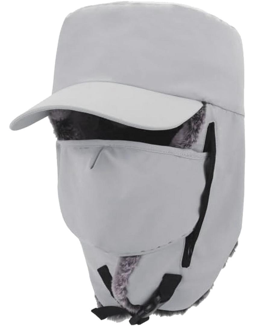 Trapper Hat for Men Women Waterproof Winter Warm Baseball Cap with Ear Flaps and Mask