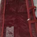 Pendancy Mesh Zipper Pouch A4 Size, Large Double Pocket Lightweight Nylon Transparent File Bag with Handle, 11x13.8 in Foldable Document Storage for Puzzle Project/Cross Stitch/Travel/Office (Red)