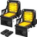 VIVOHOME 35W Padded Heating Stadium Seats with 20000mAh Power Bank, 2 Pack Heated Bleacher Chairs with Back Support, 3 Levels of Heat, Comfortable for Various Sports Events (Black and Gray)