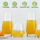 Mfacoy Drinking Glasses Set of 8-4 Tall Glass Cups 18 oz & 4 Short Stemless Wine Glasses 13 oz, Highball Glasses, Glassware Sets for Cocktail, Beer, Wine, Whiskey, Water & Juice Drinkware