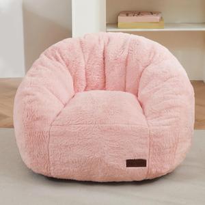 MAXYOYO Bean Bag Chair for Kids, Shell Shaped Bean Bag Couch for Boys and Girls, Toddler Chair Bean Bag Sofa for Playroom, Nursery Room, Pink