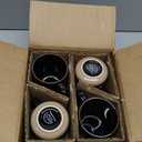 GBhome Coffee Mugs Set of 4, 12oz Handmade Stoneware Coffee Mugs Set with Large Handle for Cappuccino/Latte/Tea/Hot Cocoa, Dishwasher & Microwave Safe, Black