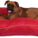Majestic Pet Rectangle Large Dog Bed Washable  Non Slip Comfy Pet Bed  Dog Crate Bed Super Value Pillow Dog Bed  Dog Kennel Bed for Sleeping - Dog Bed Large Breed 46 x 35 Inch  Solid Red