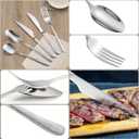 Silver Flatware Set, 18/10 Stainless Steel 20 Piece/Household Stainless Steel Set/Upgraded Knife, Spoon, Fork Mirror Polished, Dishwasher Safe (20 Pieces - Hammered)