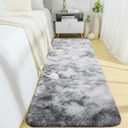 BENRON Soft Runner Rugs for Bedroom 2x6, Washable Long Runners for Hallway Entryway Kitchen Dorm, Fluffy Throw Rug for Kids Girls Room Decor Photo Prop, Tie-dye Grey