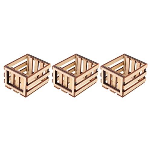 Toddmomy 3Pcs Miniature Wooden Milk Crate Dollhouse Fruit Basket Mini Storage Box for Dollhouse Fairy Garden Accessories Micro Landscape Decor Toddmomy 3Pcs Miniature Wooden Milk Crate Dollhouse Fruit Basket Mini Storage Box for Dollhouse Fairy Garden Accessories Micro Landscape Decor