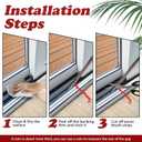 50Ft Weather Stripping Door Seal Self-Adhesive Seal Strip for Door and Window 0.35" Wide x 0.35" Thick, Gray