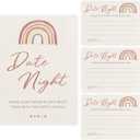 Printed Party Date Night Idea Cards, Boho Rainbow Theme, Set of 30