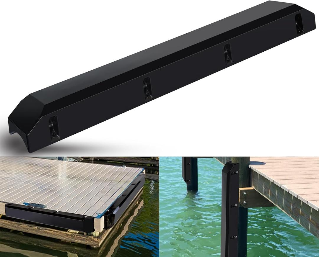 48 Inch Boat Dock Bumpers for Edge/Piling,Dock Bumpers for Post/Piling/Pylon/Straight Edge,Dock Fender Bumper Guards for Horizontal Deck,Vertical Poles,Marine-Grade Pads with Screws