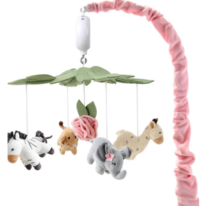 The Peanutshell Crib Mobile for Girls  Soft Pink Musical Baby Crib Mobile with 12 Lullabies, Cute Animal Baby Wildest Dreams Nursery Decor
