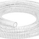 1/2"id-25ft PVC Reinforced Tubing Steel Wire Suction Flexible Hose Vinyl Tubing Heavy Duty PVC Vacuum Hose Drain Fuel Oil Gas Water for Marine Bilge Pump Pond Spa