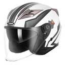 YEMA Open Face Motorcycle Helmet, DOT Approved 3/4 Moped Helmets with Dual Visor Quick Release Buckle for Adults - Scooter/Street Bike (ST-Black, Large)