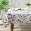 Spring Tablecloth 60x84 Inch Rectangle - Spring Decorations for Home - Farmhouse Floral Table Cloth Rectangle for Party, Home