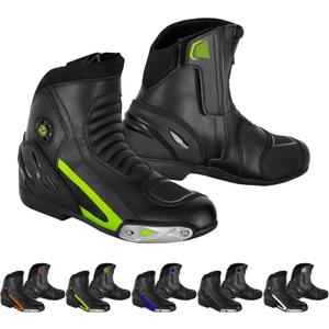 Waterproof Motorcycle Boots for Men CE Certified (EN 13634)  Genuine Leather Riding Shoes with YKK Zipper, Anti-Slip Sole (11)