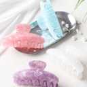 4 PCS Acrylic Hair Claw Clips for Women - Large Strong Hold Claw Clips Cute Non-slip Hair Clips for Thick Thin Hair (Solid Color)