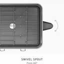 simplehuman Large Capacity Dish Drying Rack with Stainless Steel Frame, 360 Easy Drain Swivel Spout, Utensil & Wine Glass Holder, Anti-Residue Coating, Moisture Control Surface, Grey