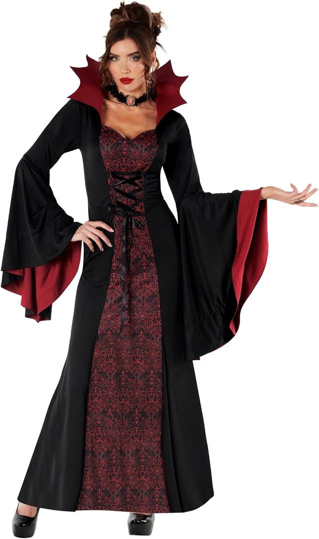 Morph Vampire Costume Women Adult Dress Vampiress Outfit Gothic Halloween Costume for Women Dress (Medium)
