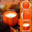 2 x MTLEE 3 Pcs Pumpkin Shaped Spice Candle with Ceramic Pumpkin Jar Scented Fall Candles Gift Thanksgiving Autumn Table Centerpiece Tealight Decoration Halloween Farmhouse Home Fragrance Illuminate Decor