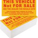 200 Pcs Car Dealership Supplies This Vehicle Not for Sale Stickers Car Dealer Yellow and Red Lettering Decal Adhesive Compliance Sticker for Vehicle Window, 6 x 3 Inches