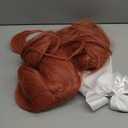 ColorGround Wig with Bowknot Long Coral Cosplay Wig with Long Ponytail