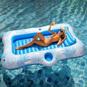 HeySplash Pool Lounger Float for Adult, Inflatable Pool Floats Bed Cooling Contour Lounger Rafts, Water Rafts for Lake, Outdoor Beach Pool Party