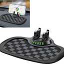 Wuyaoyao Multifunction Car Anti-Slip Mat Auto Phone Holder, PVC Car Dashboard Non-Slip Pad Phone Mount with Temporary Parking Number, Automotive Sticky Dash Pad for Phones, Keys, Gadgets (Black+Gray)