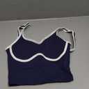 SUUKSESS Women Sweetheart Neckline Longline Sports Bra Padded Basic Workout Crop Tank Top (X-Small, Navy Blue)