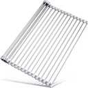 Tomorotec Stainless Steel Roll-Up Dish Drying Rack Marble Color Silicone Edges, Foldable Kitchen Rack Heat Resistant Trivet Supports up to 70 lbs, Food Safe for Dishes, Cookware & More