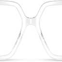 VISOONE Oversized TR90 Blue Light Blocking Glasses Fashion Accessories Non Prescription for Women Harvard (Clear)