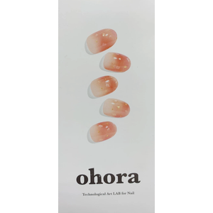 ohora Semi Cured Gel Nail Strips (N Apricot Sorbet) -Works with Any UV/LED Lamps, Salon-Quality, Long Lasting, Easy to Apply & Remove - Includes 2 Prep Pads, Nail File & Wooden Stick