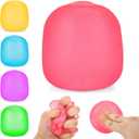 3 x Squishy Toys Stress Balls, Squeeze Fidget Toys for Kids and Adults Anxiety | Super Solid Sensory Balls For Boys Girls Stress Relief Birthday Gifts Party Favors Stocking Stuffers Class Prizes- Pink
