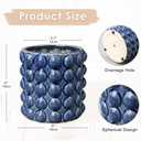 6 Inch Ceramic Planter Pot for Indoor Plants with Drainage Hole Bubble Flower Planter Hobnail Plant Pot Garden Planter Blue Succulent Plant Pot Utensil Holder