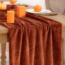 Velvet Table Runner Christmas Table Runner 20 x 120 Inch Luxurious Elegant Velvet Fabric Table Decorations for Xmas Dinner Holiday Wedding Bridal Baby Shower, Terracotta3 Pack