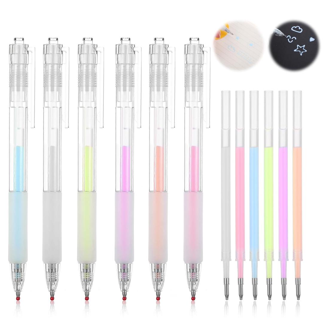 12 Pcs Quick Dry Glue Pens Glue Refills, Easy Precise Control Fine Tip Ballpoint Roller Stick Pen for Artists Crafting, Scrapbooking, Card Making, Foil Calligraphy Supplies