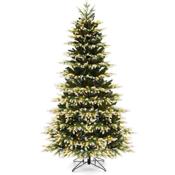 7-ft Pre-Lit Christmas Tree 3 Modes Hinged with Quick Power Connector - 500 Lights