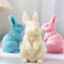 3D Rabbit Candle Silicone Molds Easter Bunny Resin Casting Mould for DIY Candle Making Polymer Clay Craft Plaster Home Decoration