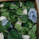 CHILDWEET Artificial Flower Garland Rose Vine with Blue Faux Roses Hanging Wedding Floral Vines Garland for Outdoor Party Table Decor and Anniversary Celebration