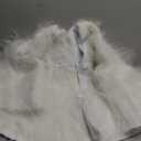 Women Elegant Faux Fur Gown Shawl Flurry Collar Warm Cover Up Fashion Wrap for Bride Wedding Party (White)