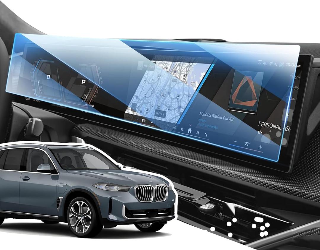 Screen Protector for 2025 2024 BMW X5 I3 X7 I4 IX I5 X6 12.3" Digital Instrument Cluater and 14.9" Central Information Display, HD Clear, 9H Tempered Glass Car Navigation Screen Protector