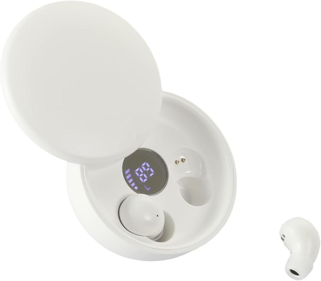 Mini Invisible Bluetooth Earbuds - Ergonomic Wireless Earbuds with Premium Sound Quality and One-Step Auto Pairing (White)