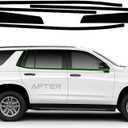 Side Window Trim Chrome Delete Vinyl Wrap Overlay fit for Chevrolet Chevy Tahoe Suburban 2021 2022 2023 2024 2025 Accessories with Blackout Film Gloss Black Kits