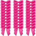 7Rainbows 30pcs Boutique 2.5" Hot Pink Satin Ribbon Twist Tie Bows for Tying Up Packages Gift Wrapping