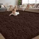 5x8 Area Rug for Living Room:Ultra Soft Fluffy Shag Brown Rugs,Large Fuzzy Plush Indoor Non Slip Carpet Washable Rug for Bedroom Kids Nursery Office Dorm Modern Decor(Brown 5'x8')