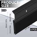 Hushee 4 Pack 36 Inches Metal Door Sweep Double Rubber Aluminum,Black