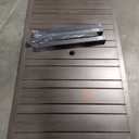 Faux Wood Outdoor Patio Table 68x38x31,  With Umbrella Hole for Garden, Lawn