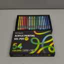 languo Acrylic Gel Pens for Coloring, 54 Colors Set 3D Acrylic Paint Pens with 1.0mm Bullet Tip for Adult Coloring, Colored Gel Pens for Black Paper, Rock, Glass, Fabric, DIY and Art Crafts Supplies